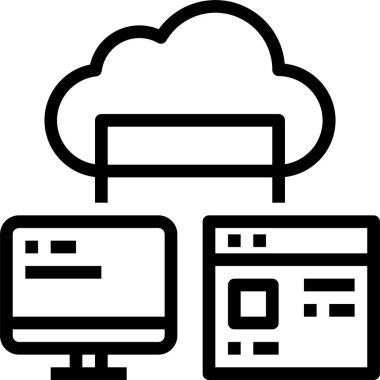 Veritabanı kavramının minimalist vektör simgesi 