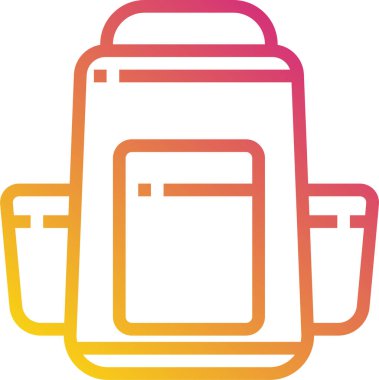 Modern tasarım minimalist vektör simgesi, sırt çantası