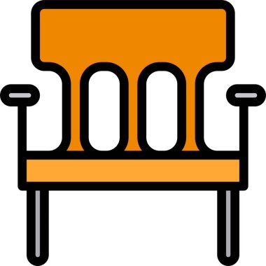 Sandalyenin vektör simgesi. biçim, beyaz arkaplanda düz bir semboldür