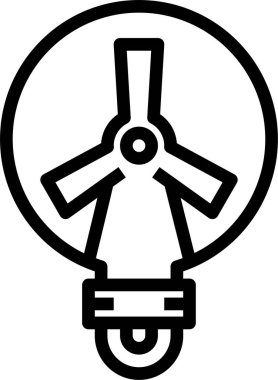 Rüzgar türbini simgesi vektör illüstrasyonu 