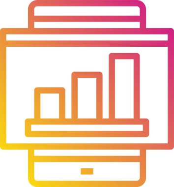 mobil istatistik vektör renkli simge