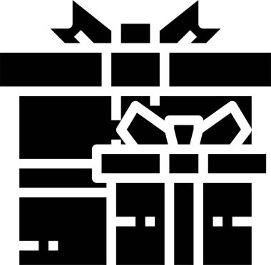 Hediye kutusunun vektör illüstrasyon simgesi