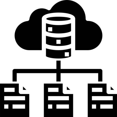 Bulut ağının vektör illüstrasyon simgesi 