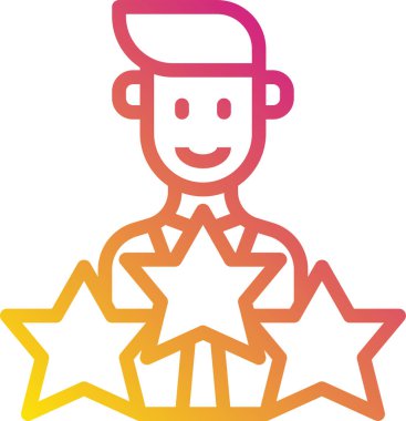 Erkek ödülünün minimalist vektör simgesi 