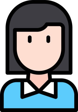 Kadın yüzünün vektör illüstrasyon simgesi 