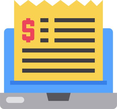 Fatura vektör simgesi. Bill simgesi şablonu.