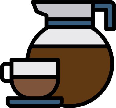 kahve fincanı simgesi, vektör illüstrasyonu 