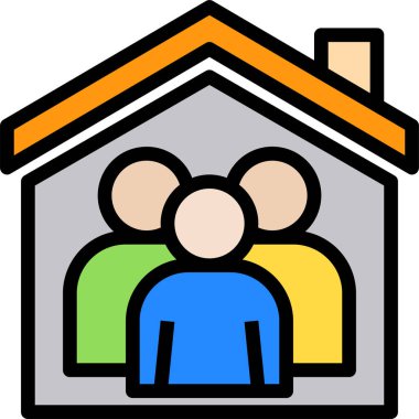 Mesajlı ev simgesi Evde kal. Coronavirus COVID-19 virüs karantina kampanyası