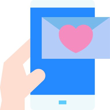 aşk e- posta vektör illüstrasyonu 