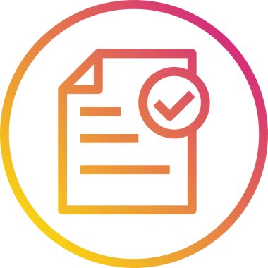 modern tasarım minimalist vektör simgesi, dosyayı onayla