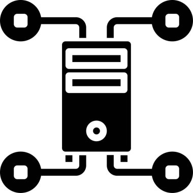 Bilgisayar veri teknolojisinin minimalist vektör simgesi 