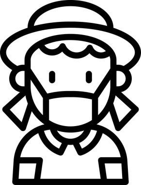 çocuk Avatar. Tıbbi maske takan çocuk