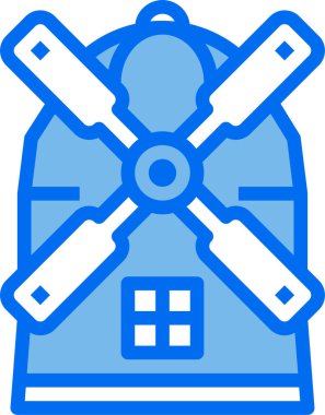 Yel değirmeni çiftliği minimalist vektör simgesi