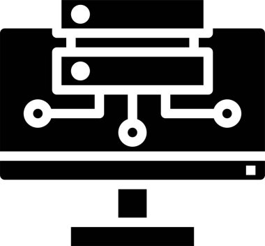 Bilgisayar veri depolamasının vektör illüstrasyon simgesi