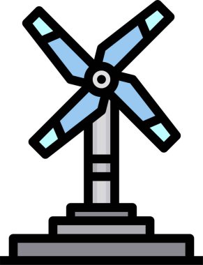 Rüzgar türbini simgesi vektör illüstrasyonu 