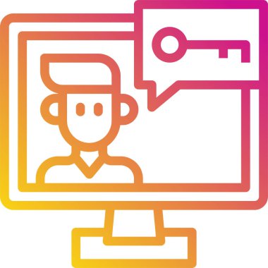 Bilgisayarın stil minimalist vektör simgesi