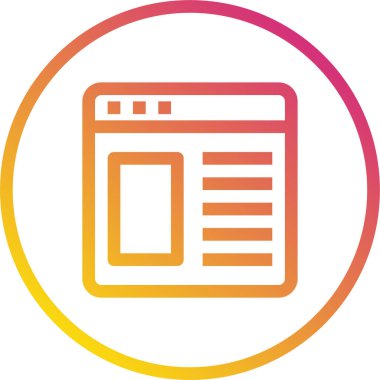 Web sayfasının minimalist vektör simgesi