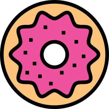 donut simgesi, vektör çizimi 