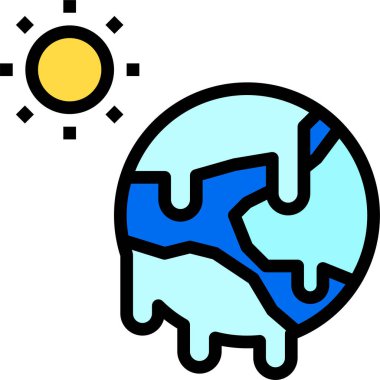 Küresel ısınma simgesi, vektör illüstrasyonu