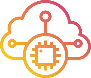 Bilgisayar veri depolamasının vektör illüstrasyon simgesi