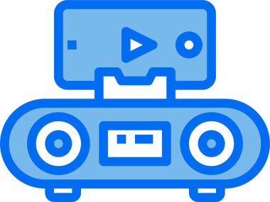 Müzik hoparlörü basit vektör simgesi 