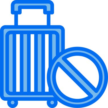 Bagajın minimalist vektör simgesi, seyahat yasağı kavramı 