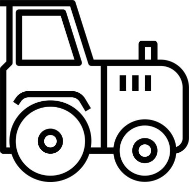 Traktörün minimalist vektör simgesi