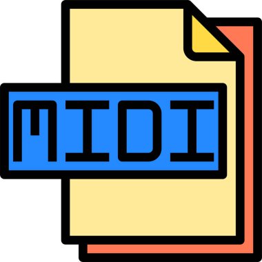 midi dosya biçimi vektör illüstrasyonu 