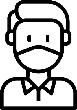 çocuk Avatar. Tıbbi maske takan çocuk