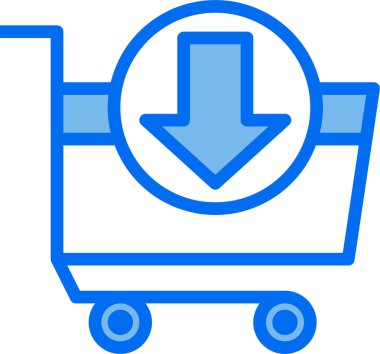 Alışveriş kavramının minimalist vektör simgesi 