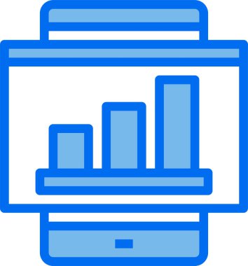 mobil istatistik vektör renkli simge