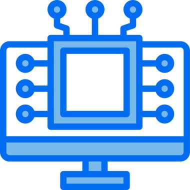 Dijital işlemci simgesi. Çip simgesi. Teknoloji simgesi