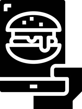 Hamburger yemek ikonu. Çevrimiçi gıda siparişi kavramı