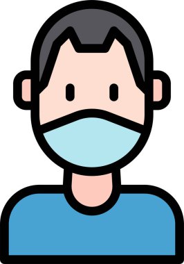 çocuk Avatar. Tıbbi maske takan çocuk