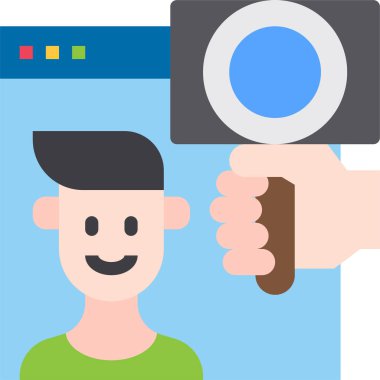 Etkilenen web sitesi simgesi, vektör illüstrasyonu