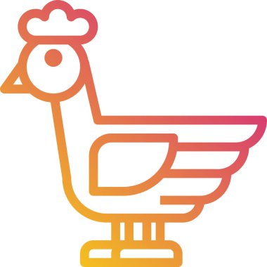 tavuk simgesi, vektör illüstrasyonu