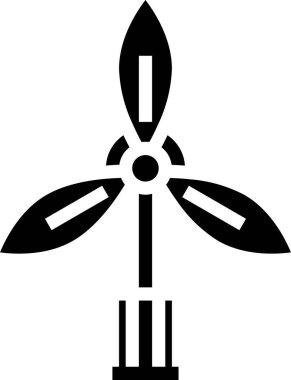 Rüzgar türbini simgesi vektör illüstrasyonu 