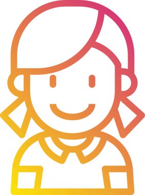 Tatlı kızın vektör çizimi 