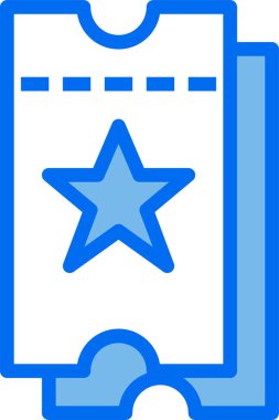 bilet simgesi ve vektör illüstrasyonu beyaz arkaplanda izole edildi  