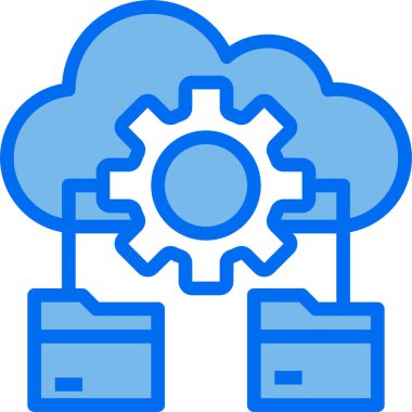 Bulut dişlisi verilerinin vektör illüstrasyon simgesi 