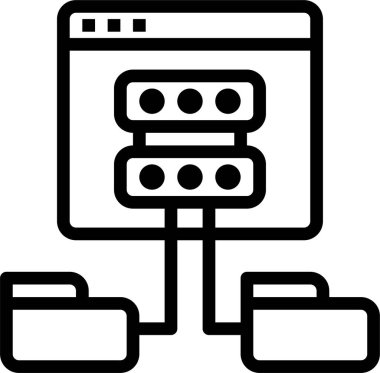 Veritabanı kavramının minimalist vektör simgesi 