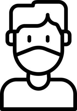 çocuk Avatar. Tıbbi maske takan çocuk