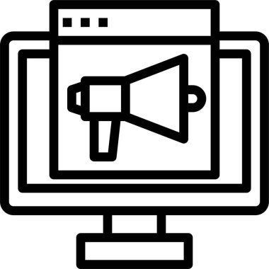 Çevrimiçi pazarlamanın minimalist vektör simgesi 