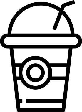 Soğuk içeceği götürmenin minimalist vektör simgesi