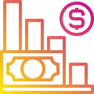 grafik büyüme para birimi vektör illüstrasyonu