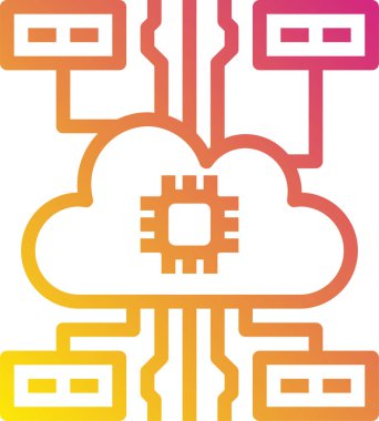 Bulut teknolojisi ikonu. Uzak servis düğmesinin vektör şablonu 