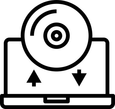 Disk bilgisayar veri depolamasının asgari vektör simgesi