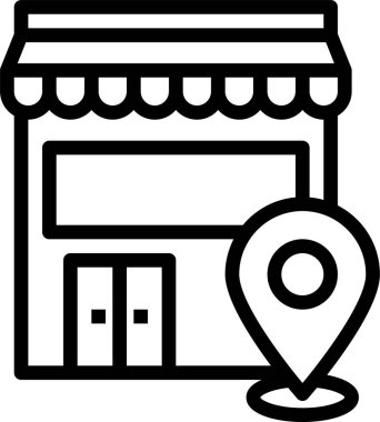 Pin konumunun minimalist vektör simgesi 