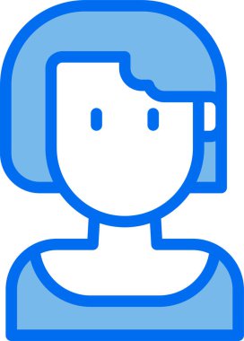 Kadın yüzünün vektör illüstrasyon simgesi 