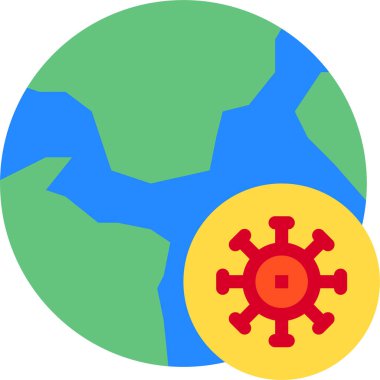 Covid19 ile dünyanın minimalist vektör simgesi